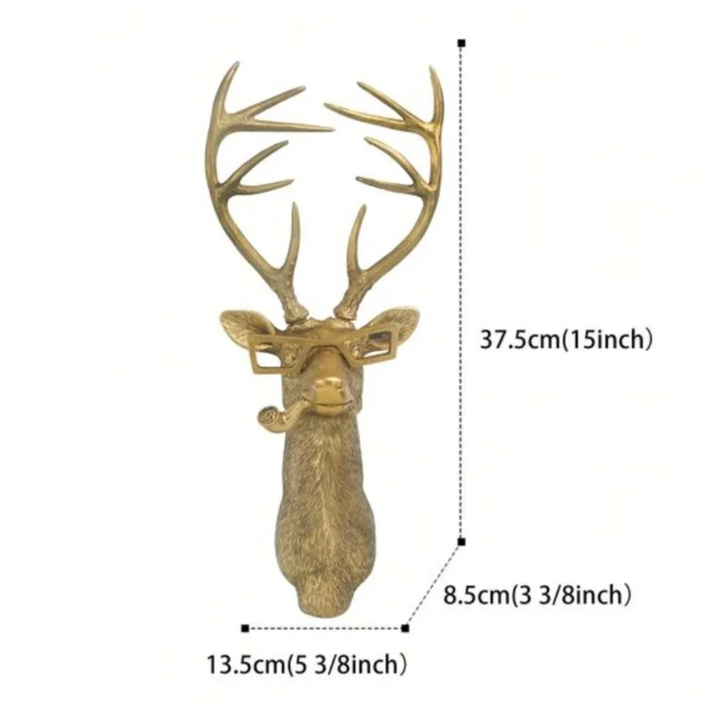 Gold Deer in Glasses Wall Art – Whimsical Statement Décor